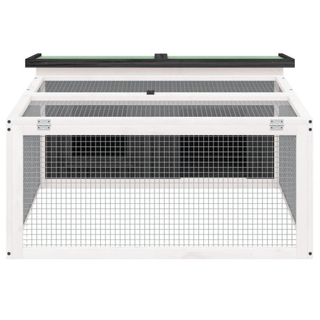 Vidaxxl Kaninchenstall 117,5x97x47,5 cm massives Kiefernholz grau