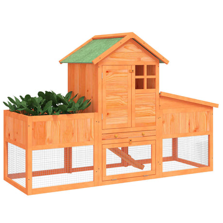 Vidaxx Kaninchenstall 170x63x113 cm massives Kiefernholz braun
