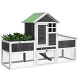 Vidaxx Kaninchenstall 170x63x113 cm massives Kiefernholz grau