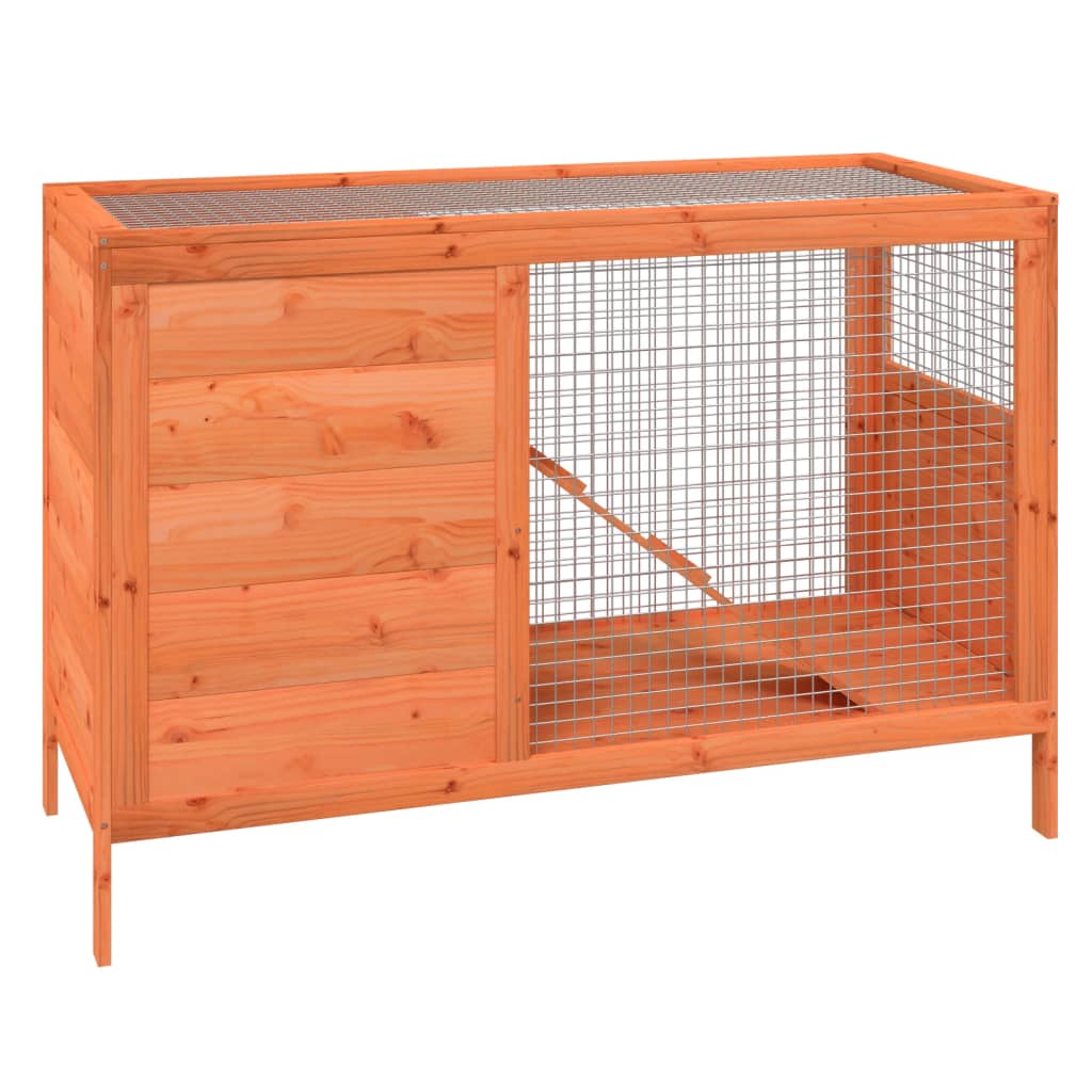 Vidaxxl Kaninchenstall 103x44x69,5 cm massives Kiefernholz braun