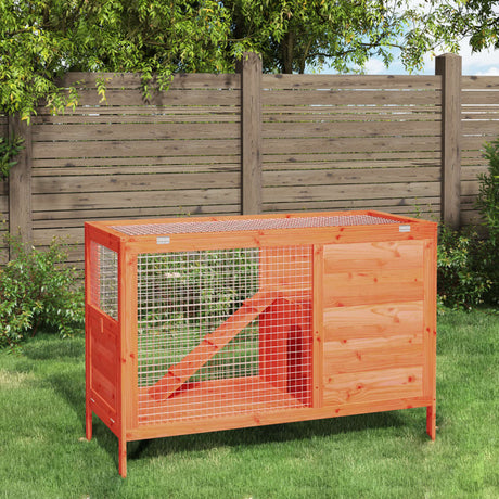 Vidaxxl Kaninchenstall 103x44x69,5 cm massives Kiefernholz braun