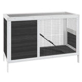 Vidaxxl Kaninchenstall 103x44x69,5 cm massives Kiefernholz grau
