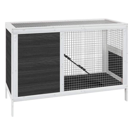 Vidaxxl Kaninchenstall 103x44x69,5 cm massives Kiefernholz grau