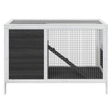 Vidaxxl Kaninchenstall 103x44x69,5 cm massives Kiefernholz grau
