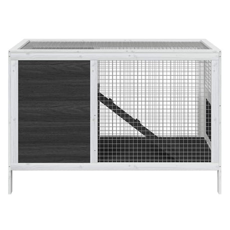 Vidaxxl Kaninchenstall 103x44x69,5 cm massives Kiefernholz grau