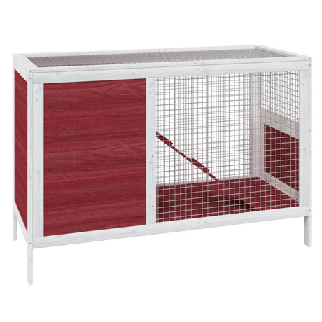 Vidaxxl Kaninchenstall 103x44x69,5 cm, massives Kiefernholz, mokkafarben