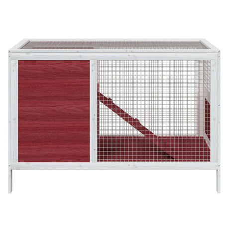 Vidaxxl Kaninchenstall 103x44x69,5 cm, massives Kiefernholz, mokkafarben