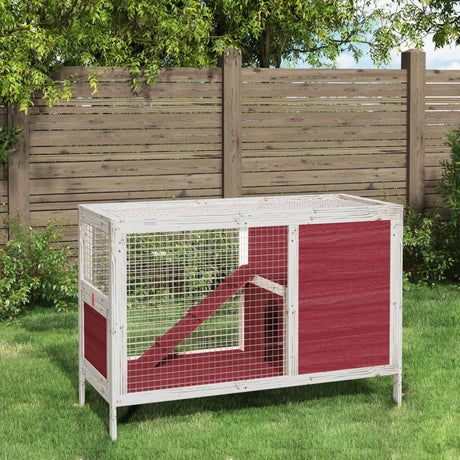 Vidaxxl Kaninchenstall 103x44x69,5 cm, massives Kiefernholz, mokkafarben