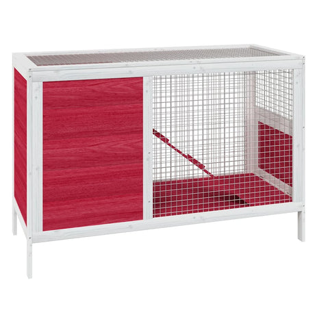 Vidaxx Kaninchenstall 103x44x69,5 cm massives Kiefernholz rot