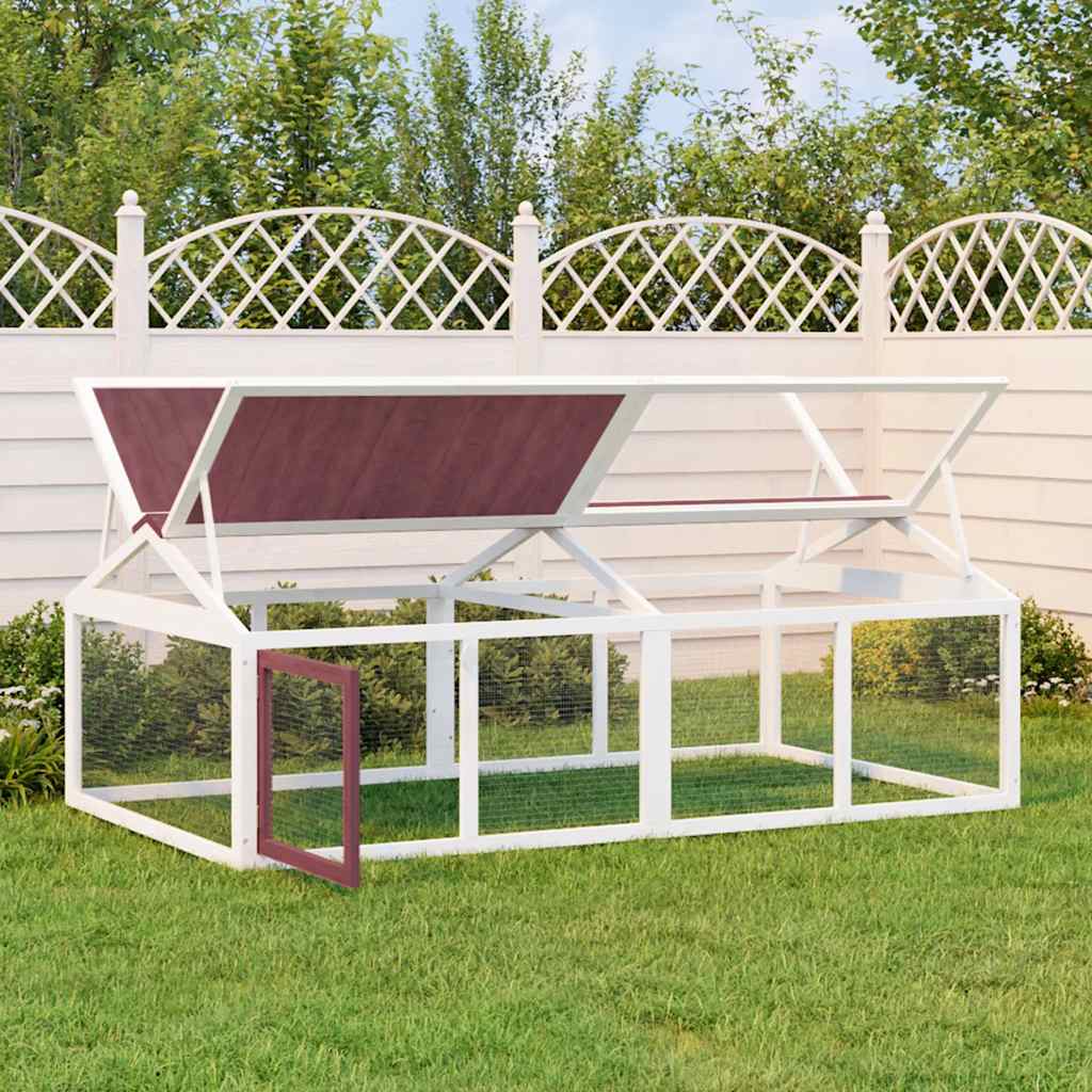Vidaxl dierenren 200x112,5x74 cm massief grenenhout mokkakleurig