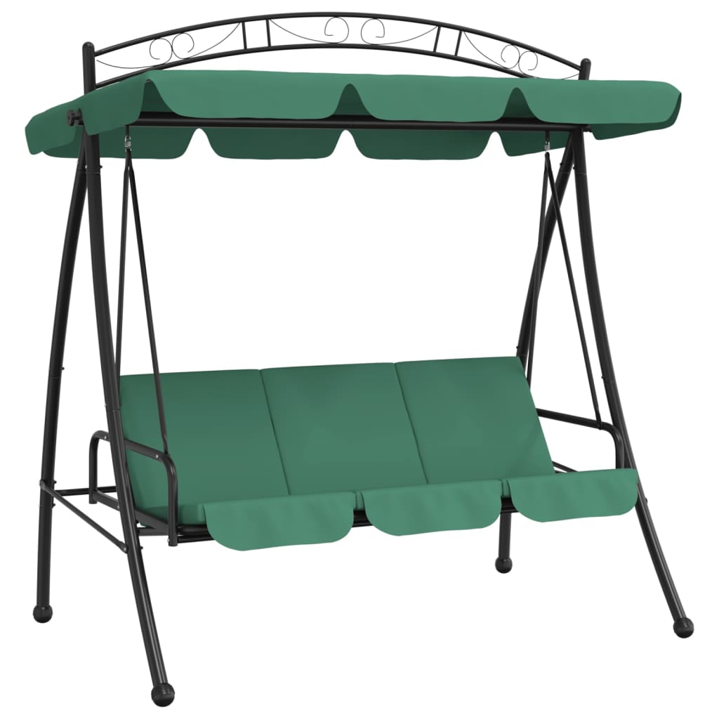 Vidaxl Swing Bench con tenda da tenda 198 cm in tessuto e verde in acciaio