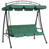 Vidaxl Swing Bench s markýzou 198 cm tkanina a ocelová zelená