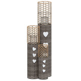 Canciers Vidaxl 3 St Wicker Gray