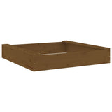 Vidaxl sandbox with benches square solid pine honey brown