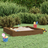 Vidaxl sandbox with benches square solid pine honey brown