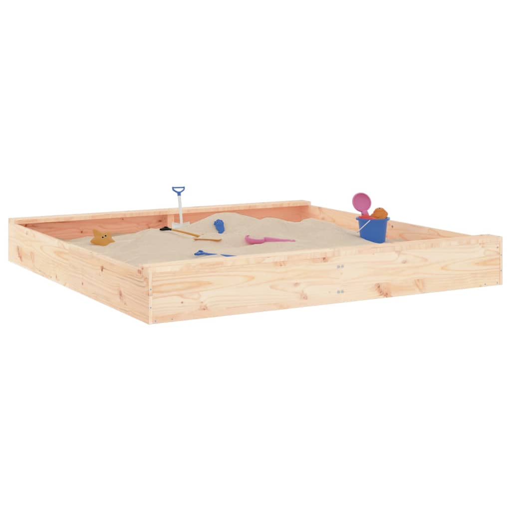 VidaXL Sandkasten mit Bänken quadratisch aus massivem Kiefernholz