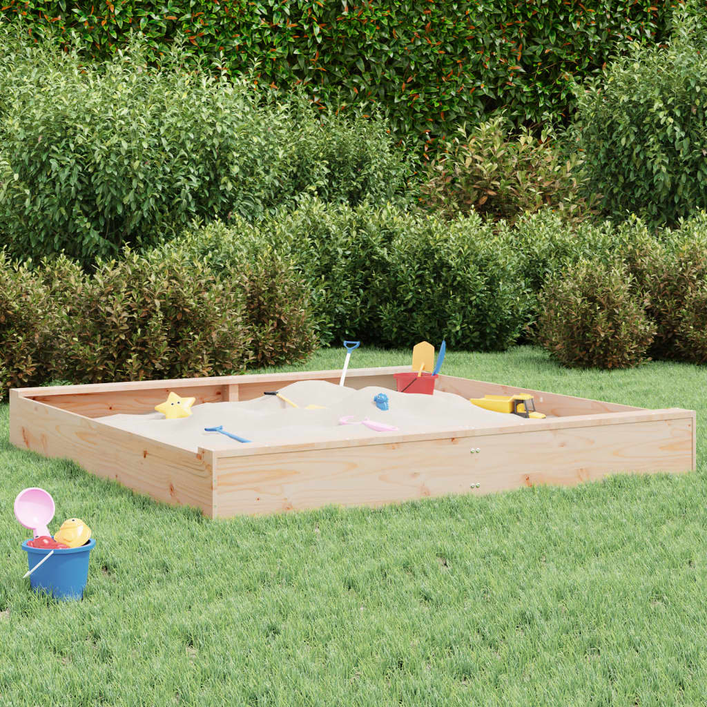 Vidaxl Sandbox con panchine Pinna solida quadrata