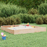 Vidaxl sandbox with benches square solid pine