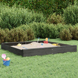 Vidaxl Sandbox con panchine grigio grigio a pino solido quadrato