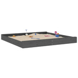 Vidaxl Sandbox con panchine grigio grigio a pino solido quadrato