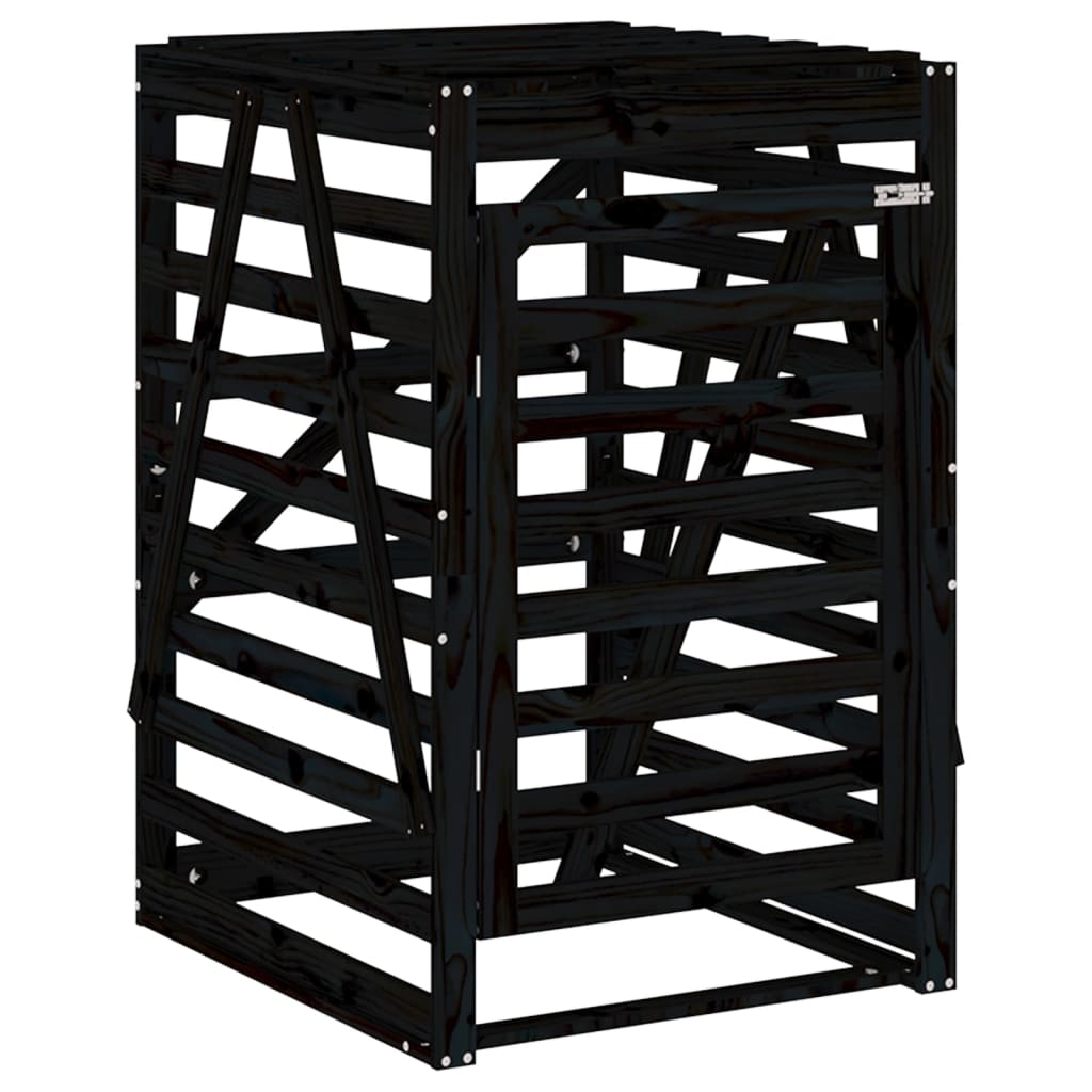 Vidaxx Containeraufbewahrung 84x90x128,5 cm massives Kiefernholz schwarz