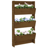 Vidaxx Pflanzgefäßwand 3-schichtig 60x18,5x110 cm Kiefernholz honigbraun