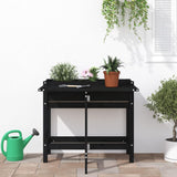 Vidaxl -planter med sammenleggbar bord Top Solid Pine Black