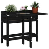 Vidaxl -planter med sammenleggbar bord Top Solid Pine Black