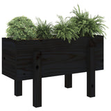 Vidaxx Pflanzgefäß 62x30x38 cm massives Kiefernholz schwarz