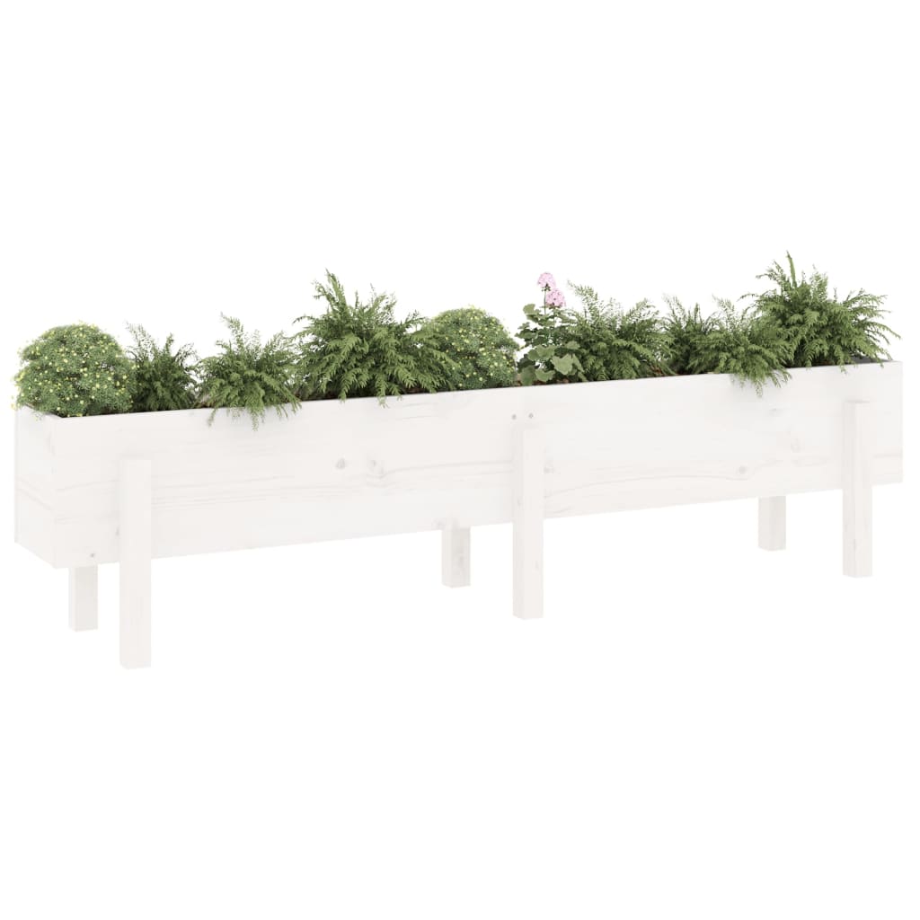 Vidaxl Planter surélevé 160x30x38 cm en pin massif blanc