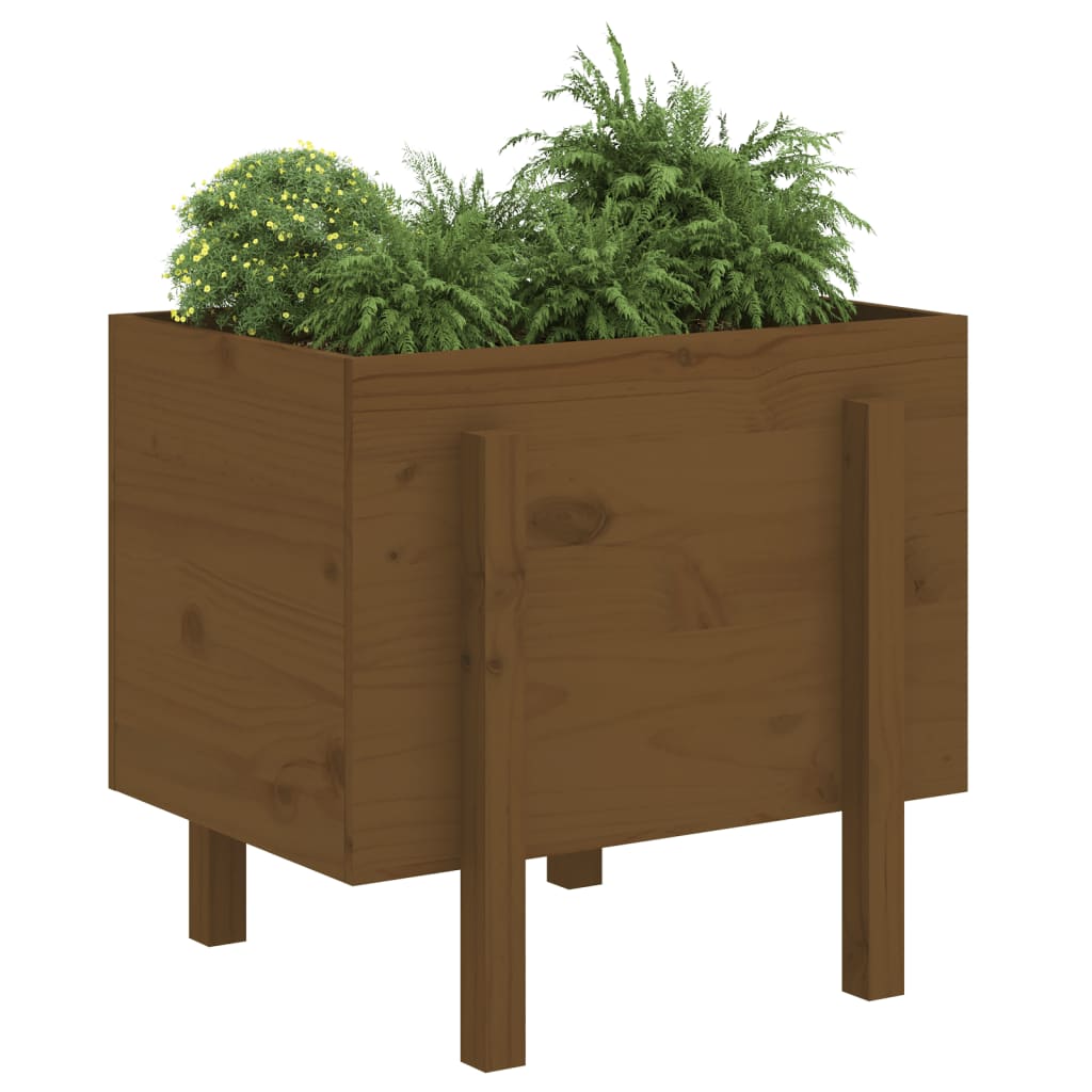 Vidaxx 810552 Pflanzgefäß 62x50x57 cm massives Kiefernholz honigbraun