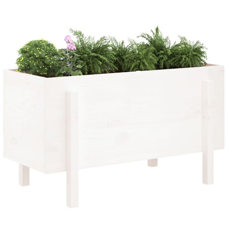 Vidaxx Pflanzgefäß erhöht 101x50x57 cm massives Kiefernholz weiß