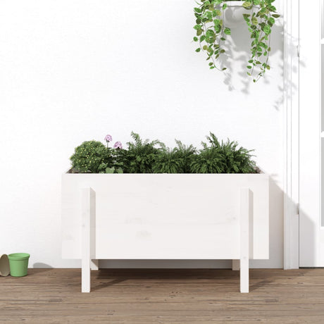 Vidaxx Pflanzgefäß erhöht 101x50x57 cm massives Kiefernholz weiß
