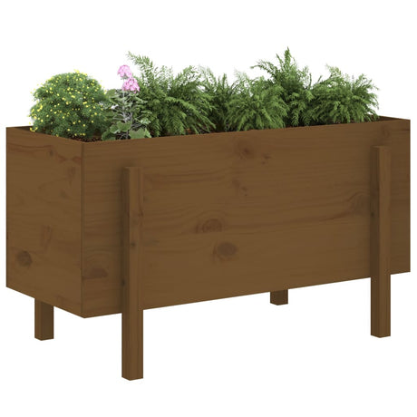 Vidaxx Pflanzgefäß erhöht 101x50x57 cm massives Kiefernholz honigbraun