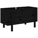 Vidaxx Pflanzgefäß erhöht 101x50x57 cm massives Kiefernholz schwarz