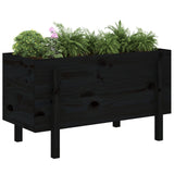 Vidaxl Planter zvedl 101x50x57 cm pevné borovice černé