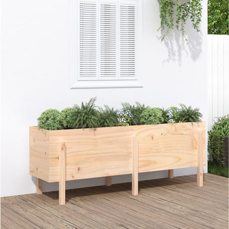 VidaXL Pflanzgefäß erhöht 160x50x57 cm aus massivem Kiefernholz