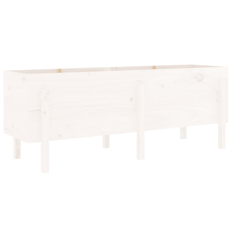 Vidaxx Pflanzkübel erhöht 160x50x57 cm massives Kiefernholz weiß