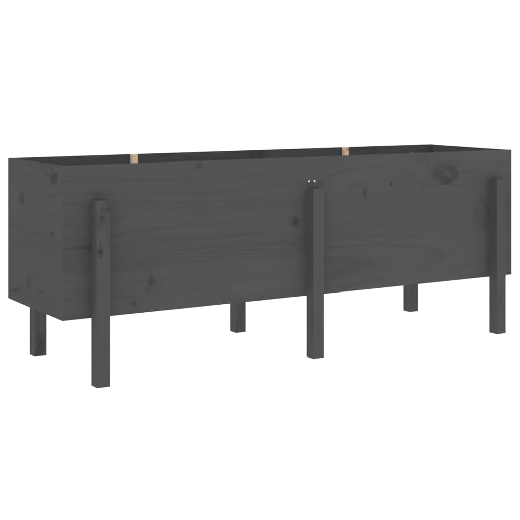 Vidaxx Pflanzgefäß erhöht 160x50x57 cm massives Kiefernholz grau