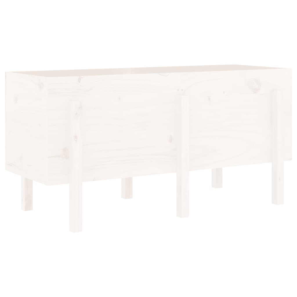 Vidaxx Pflanzkübel erhöht 121x50x57 cm massives Kiefernholz weiß