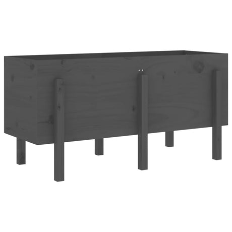 Vidaxx Pflanzgefäß erhöht 121x50x57 cm massives Kiefernholz grau