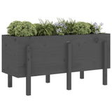Vidaxx Pflanzgefäß erhöht 121x50x57 cm massives Kiefernholz grau
