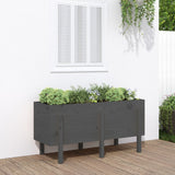 Vidaxx Pflanzgefäß erhöht 121x50x57 cm massives Kiefernholz grau