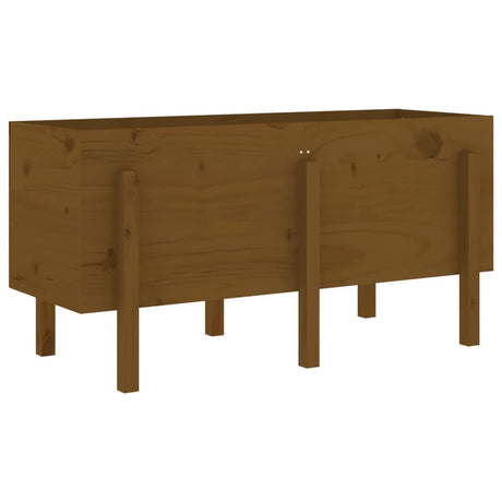 VidaXL Pflanzgefäß erhöht 121x50x57 cm massives Kiefernholz honigbraun