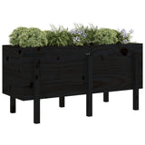 Vidaxx Pflanzgefäß erhöht 121x50x57 cm massives Kiefernholz schwarz