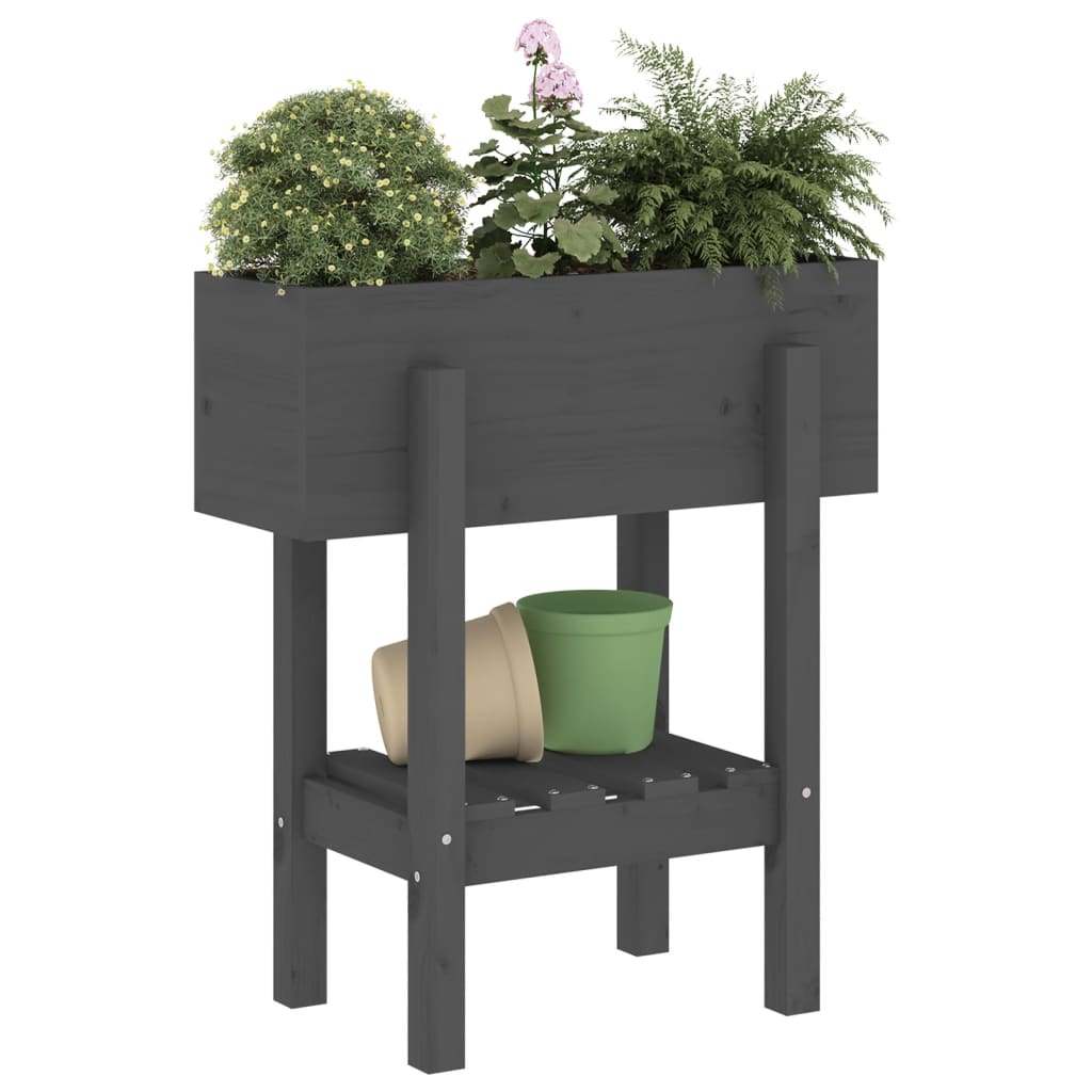 Vidaxx Pflanzgefäß 62x30x69 cm massives Kiefernholz grau