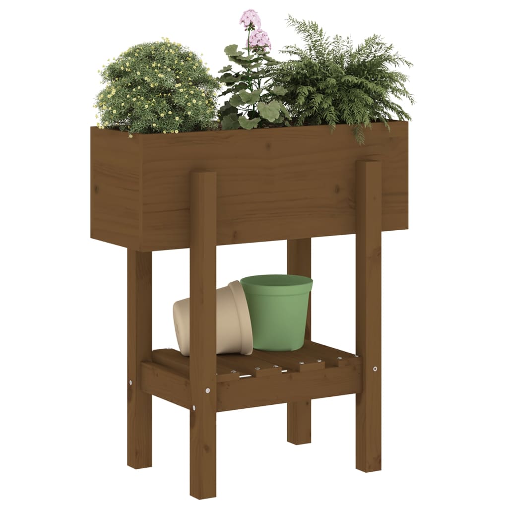 Vidaxx Pflanzgefäß 62x30x69 cm massives Kiefernholz honigbraun