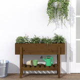 Vidaxl Planter hævet 101x30x69 cm Solid fyrretræbrun