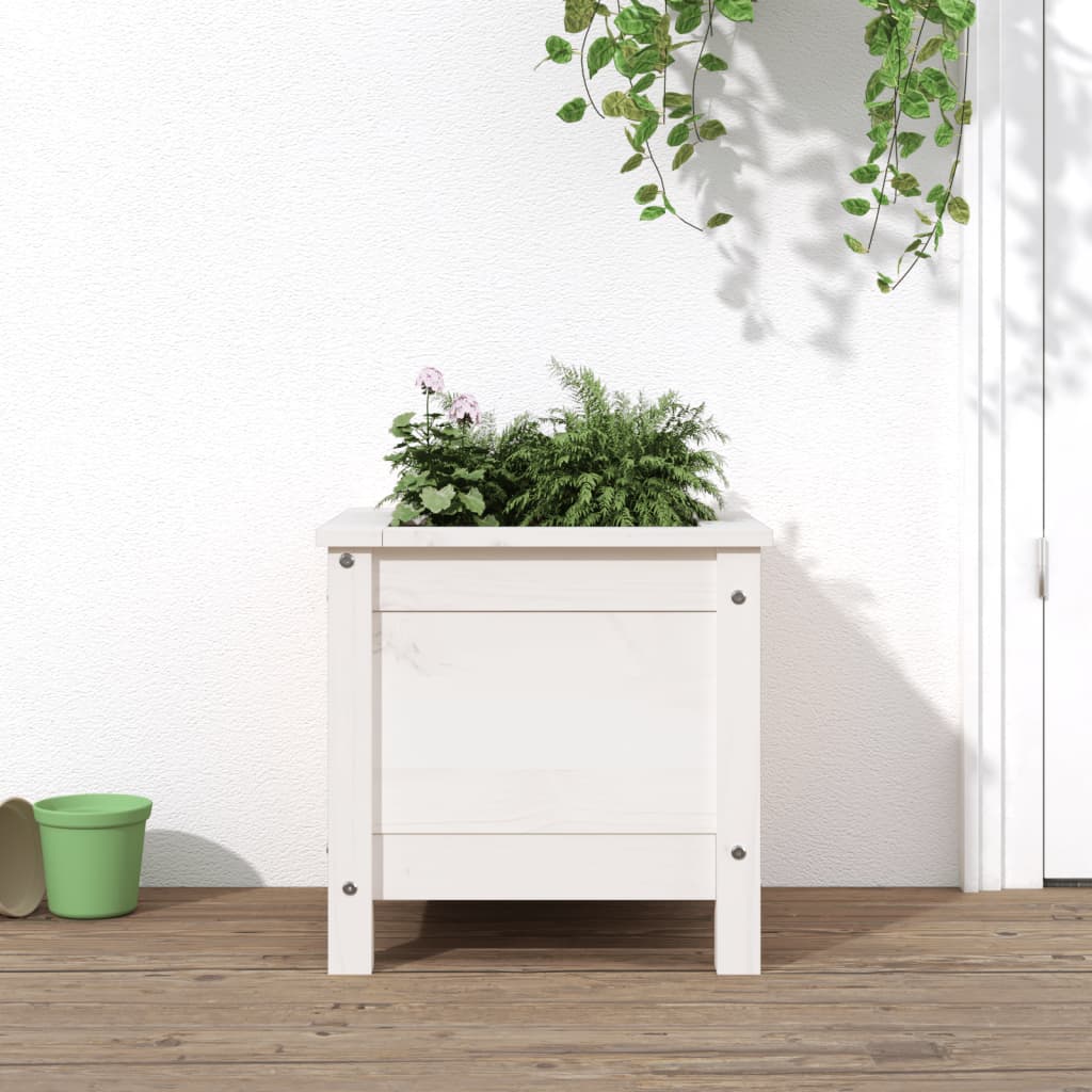 Vidaxx Pflanzgefäß 40x40x39 cm massives Kiefernholz weiß