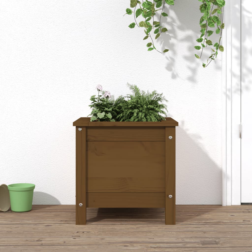 Vidaxx Pflanzgefäß 40x40x39 cm massives Kiefernholz honigbraun